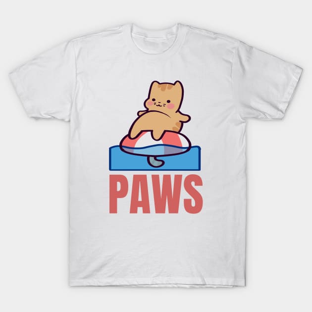 PAWS Cat T-Shirt by ThumboArtBumbo